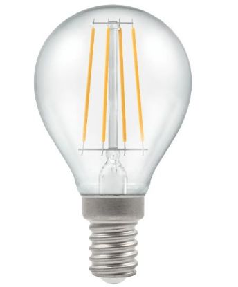 Show details for 5W-40W Dimmable LED Round Filament Clear 2700K SES E14 Picture of 5W-40W Dimmable LED Round Filament Clear 2700K SES E14