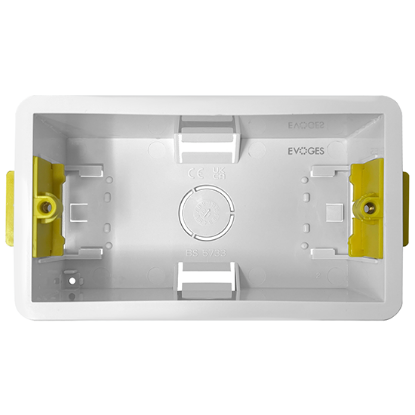 Show details for 2 Gang 47mm Dry Lining Back Box Picture of 2 Gang 47mm Dry Lining Back Box